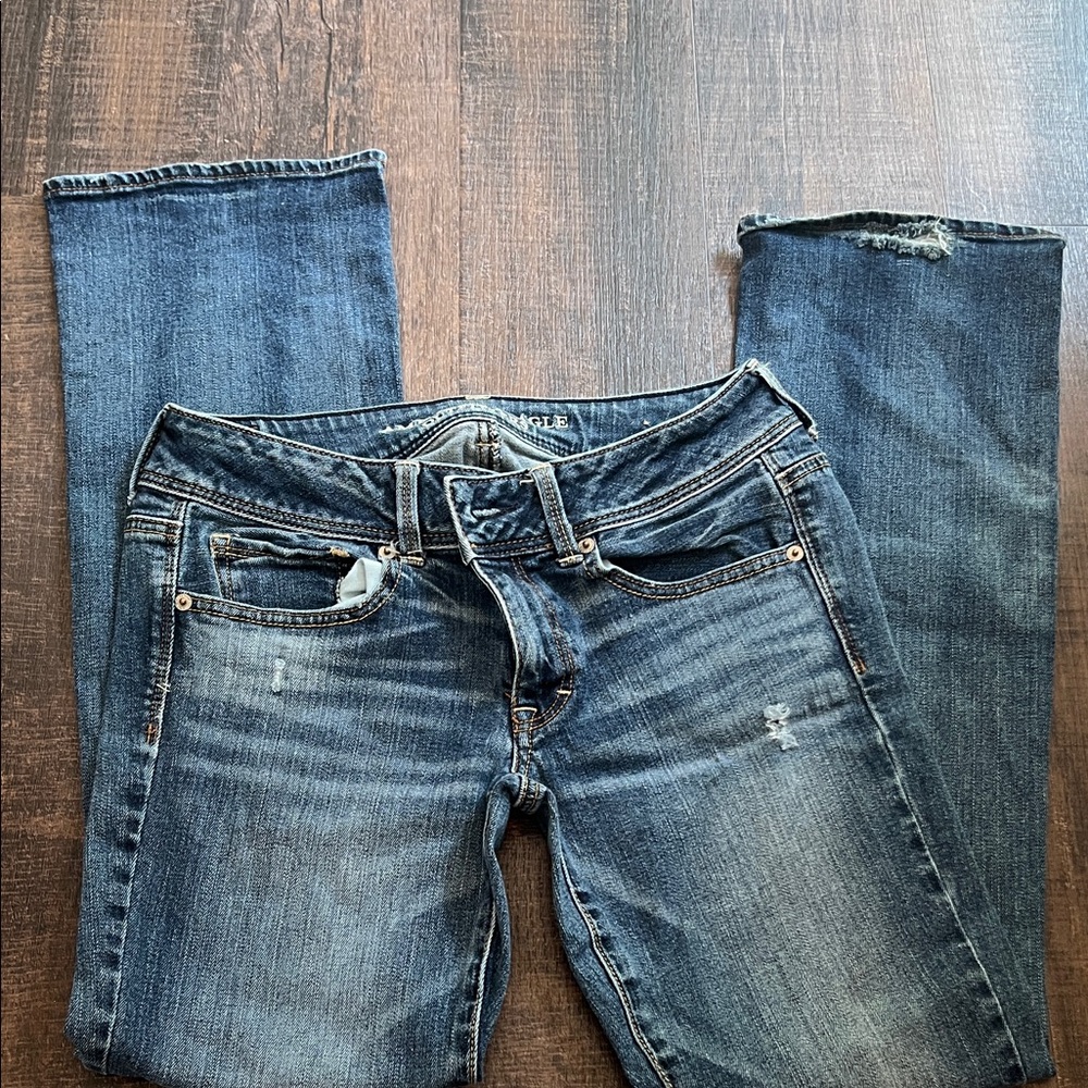 American Eagle Outfitters Dark Blue Straight Leg Jeans